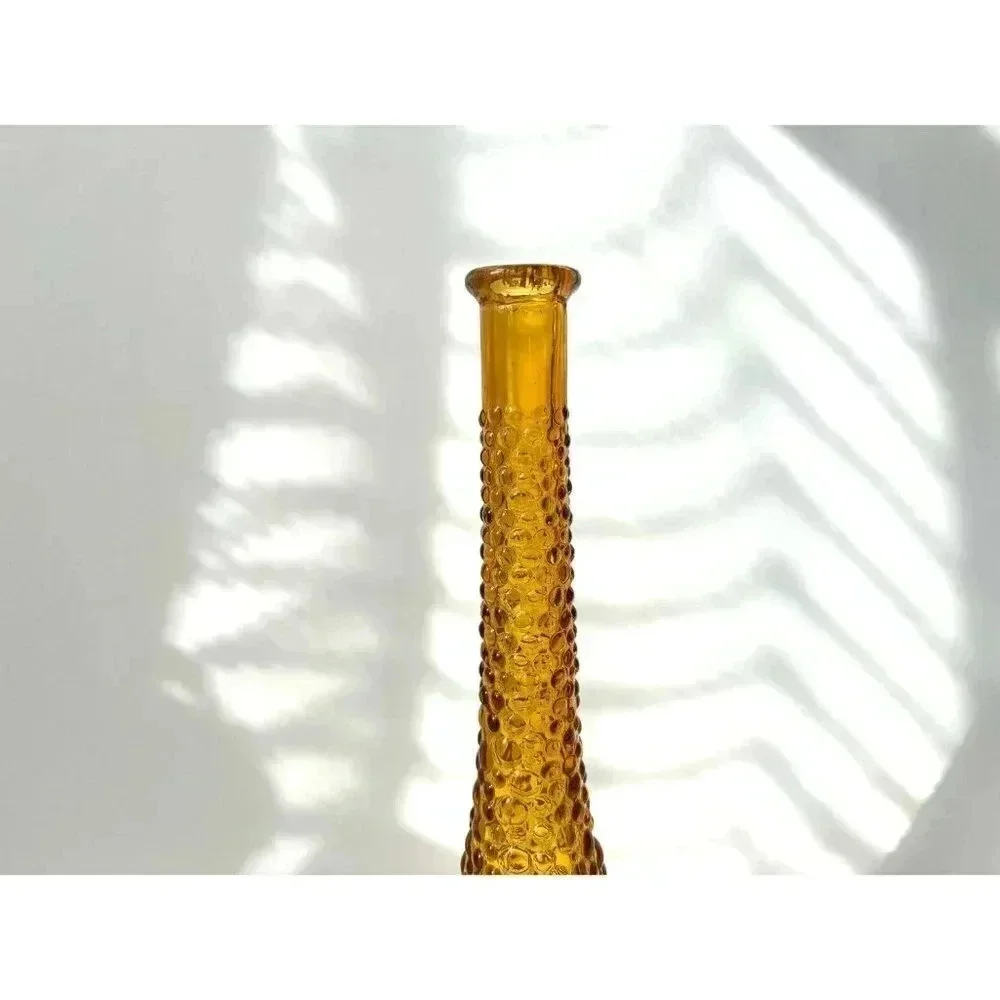 Vintage Amber Empoli Bubble Genie Decanter Bottle - Midcentury Modern